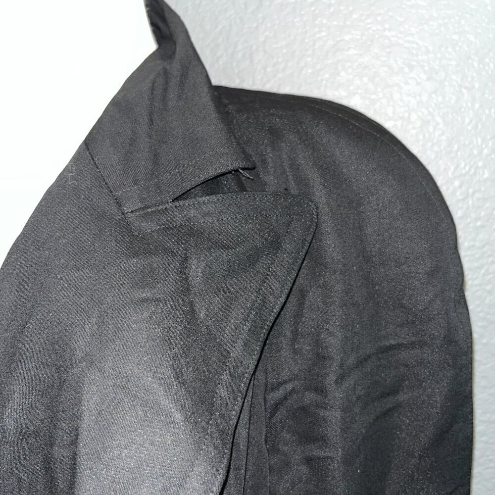 VINTAGE 80'S MONDI LONG BLACK DUSTER TRENCH COAT - MADE IN W. GERMANY - EUC - 36 - Picture 3 of 14